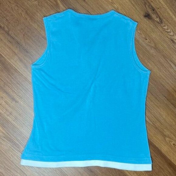 Croft & Barrow Blue Tank Top Lace Detail Women’s Small - Picture 4 of 6